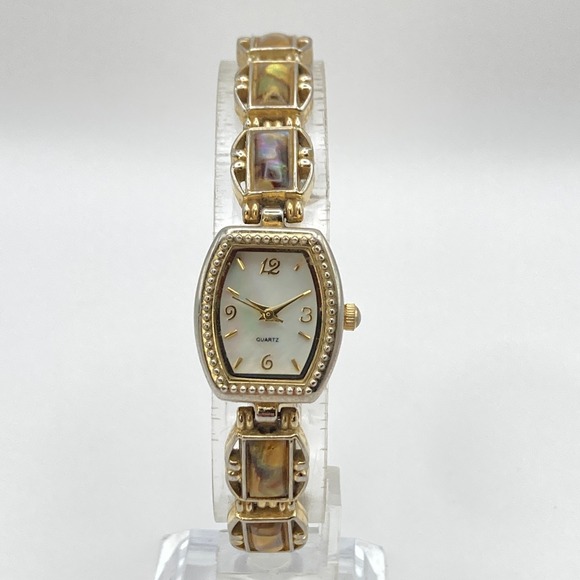 Accutime Accessories - Abalone Women's Watch 19mm Gold Tone MOP Dial w/Extender New Battery 7.25"